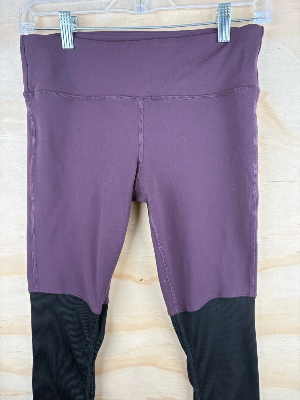 ALO Yoga Goddess Ribbed Leggings Purple Black Hi-Rise Women’s Size Small